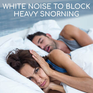 White Noise to Block Heavy Snoring. Possibly more effective than couples therapy: this white noise could save your relationship! Use this playlist to block out the disruptive snoring coming from the other side of the bed so you can get a good night's sleep. There is nothing less sexy than being over tired and exhausted!